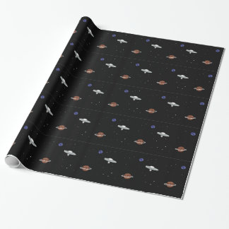 UFO i utrymmeillustration Presentpapper