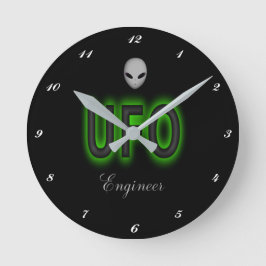 UFO Ingenjör Clock Rund Klocka