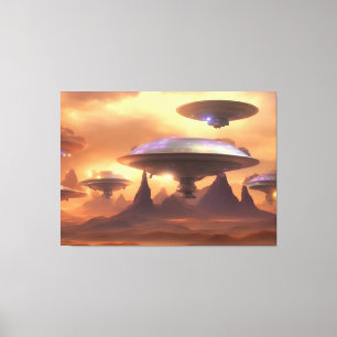 UFO Invasion Kanvastryck