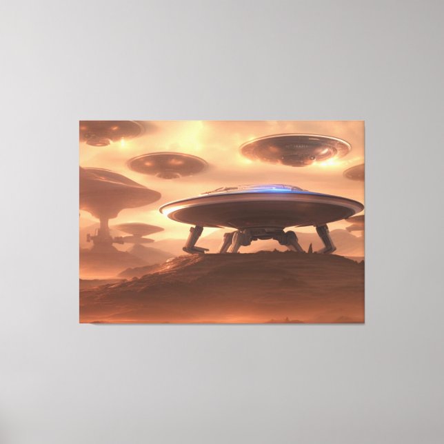 UFO Invasion Kanvastryck (Framsida)