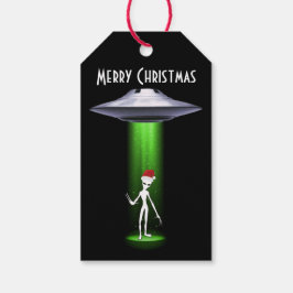UFO Jul 🛸 Funny Alien Presentetikett