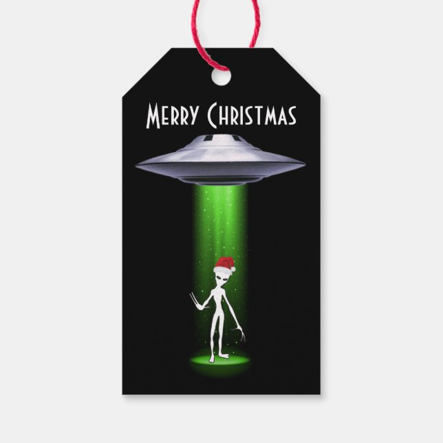 UFO Jul 🛸 Funny Alien Presentetikett (Baksidan)