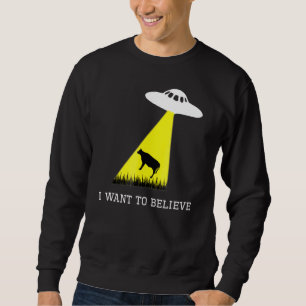 Ufo Ko Abduktion Jag Vill Tro På Utomjordingar Lång Ärmad Tröja