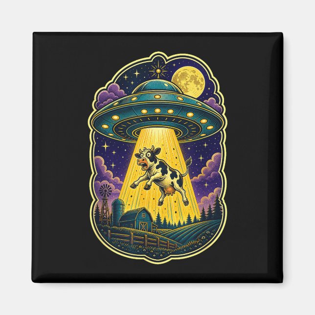 Ufo ko-abduktion rolig utomjordingård  magnet (Framsidan)