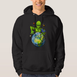 UFO-konspiration för Alien Abduction Space Planet Hoodie