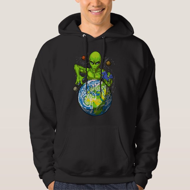 UFO-konspiration för Alien Abduction Space Planet  Hoodie (Framsida)