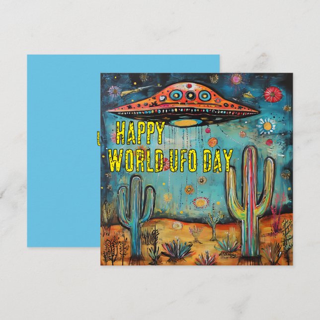 UFO-kort för lycklig-dagen Julkort (Fram/baksida)