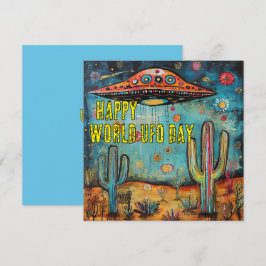 UFO-kort för lycklig-dagen Julkort