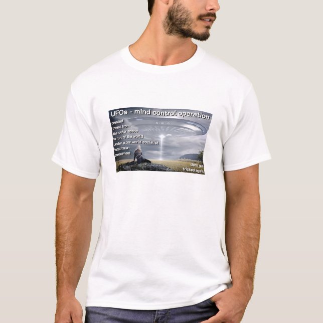 UFO Mind Control (light) T-Shirt (Framsida)