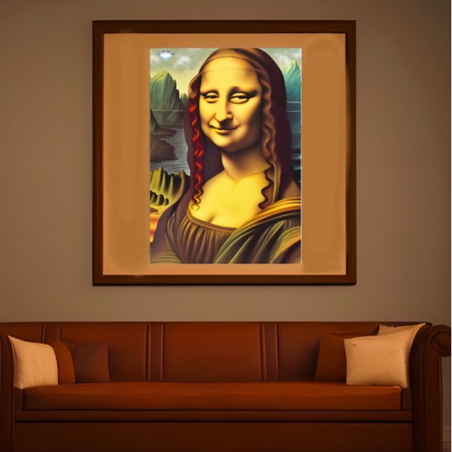 Ufo Mona Lisa Galactic Kanvastryck (Skapare uppladdad)