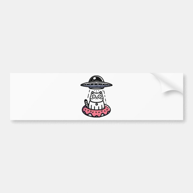 UFO Munk Katt Bildekal (Framsidan)