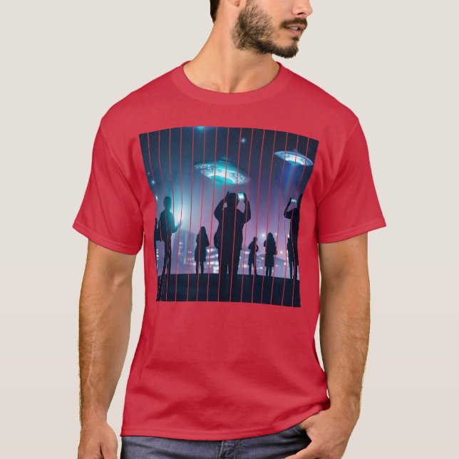 UFO-observation i staden vänner T Shirt (Framsida)