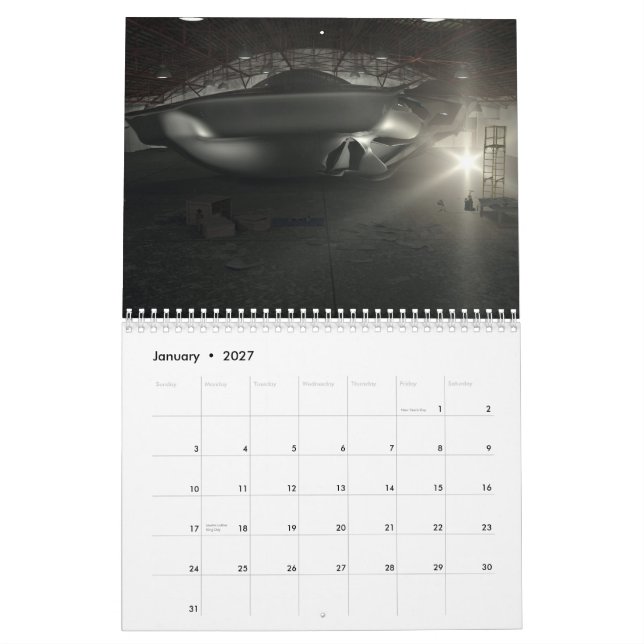 UFO och Alien Calendar Kalender (Jan 2027)