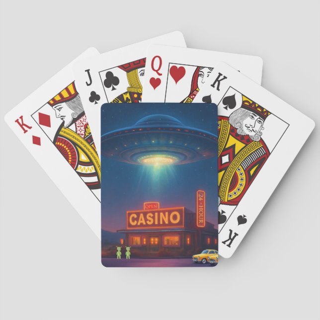 UFO Over Casino Playing Cards Casinokort (Baksidan)
