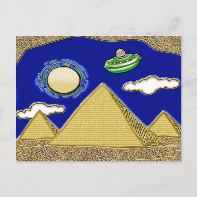 UFO över Egypten Vykort (Framsida)