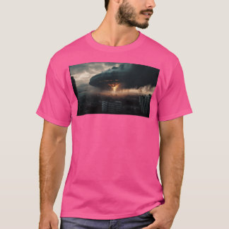 Ufo Över en stad T Shirt