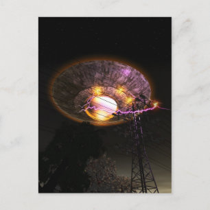 UFO över huvudlinjer - vykort