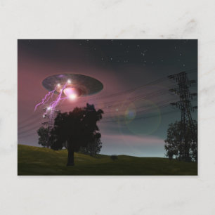 UFO över PowerLine 2-vykort Vykort