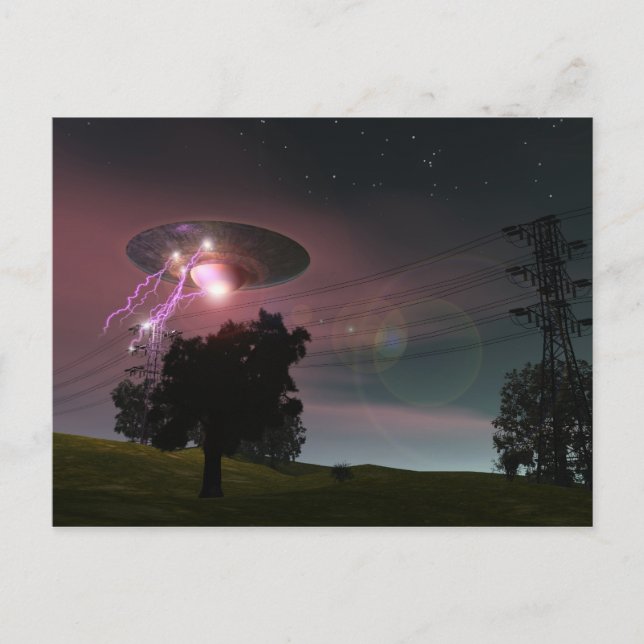 UFO över PowerLine 2-vykort Vykort (Framsida)