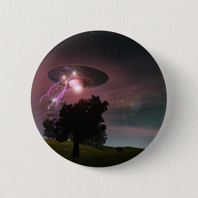 UFO över Powerlines 2-knapp Knapp (Framsida)