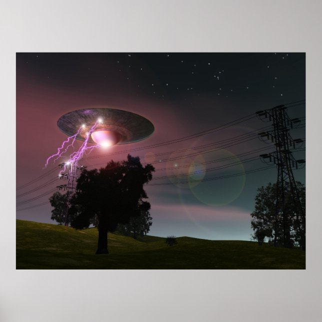 UFO över Powerlines 2 Poster (Framsidan)