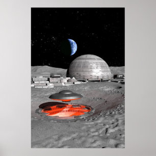 UFO på månen Poster