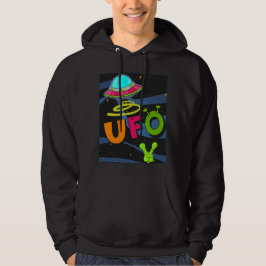 Ufo på rymden säger hej hoodie