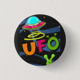 Ufo på rymden säger hej knapp