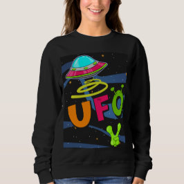 Ufo på rymden säger hej t shirt