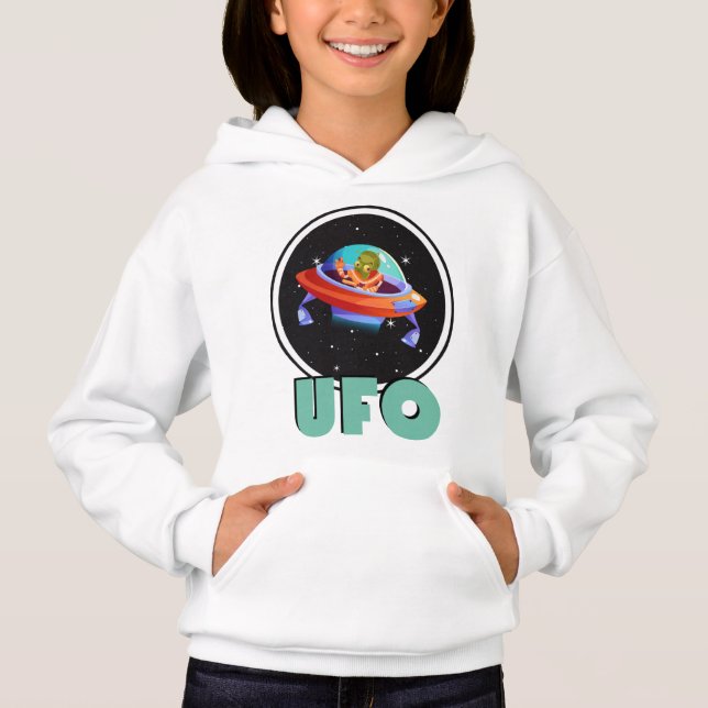 Ufo på rymden t shirt (Framsida)