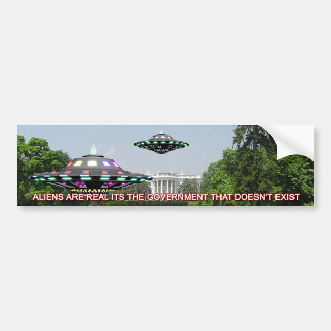 UFO på whitehousegräsmatta Bildekal (Framsidan)