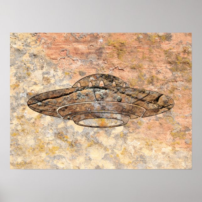 UFO Petroglyph - Talking Canyons, New mexico Poster (Framsidan)