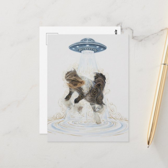 UFO picking up a Gorgeous Horse Vykort (Fram/Back In Situ)