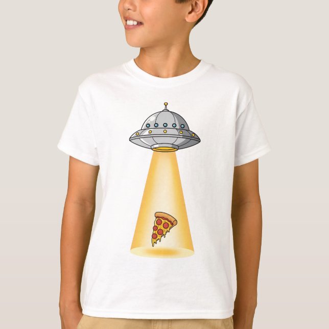 UFO Pizza Bortförande Barn T Shirt (Framsida)
