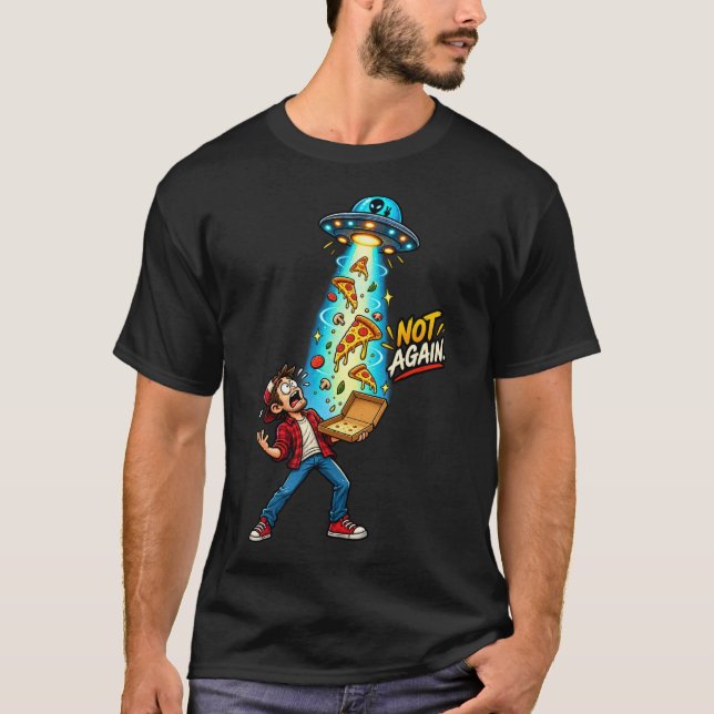 UFO Pizzastöld T Shirt (Framsida)
