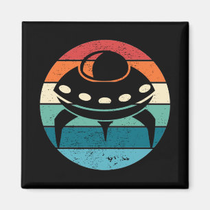 UFO Retro Sunset Magnet