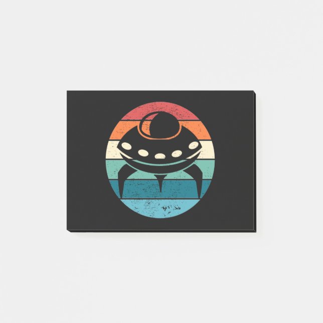 UFO Retro Sunset Post-it Block (Framsida)
