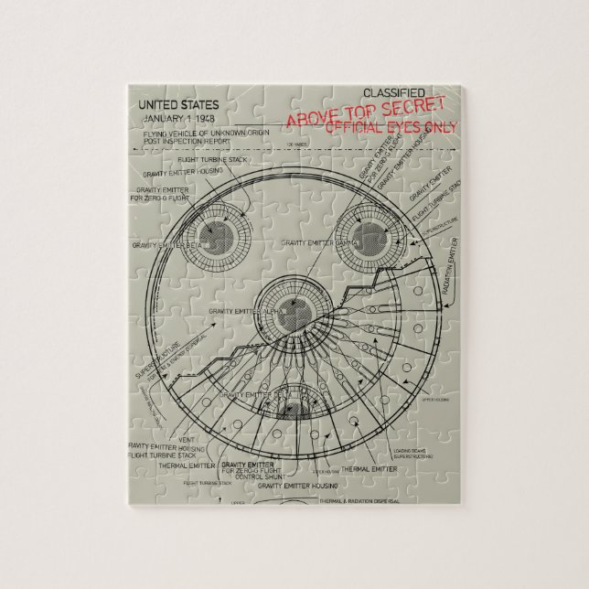 UFO Ritning Pussel (Vertikal)