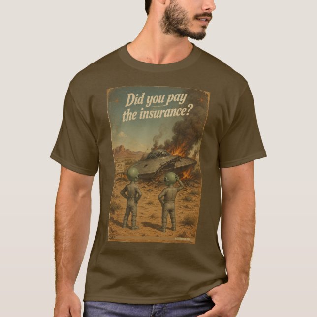 UFO Roswell 40-50s T Shirt (Framsida)