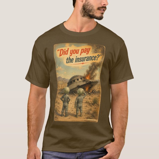UFO Roswell 40-50s T Shirt (Framsida)