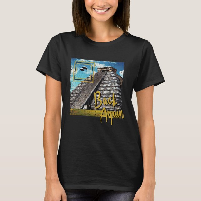 Ufo Ruinen Ancient Besök Visitor Alien T Shirt (Framsida)