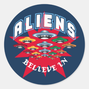 UFO RUNT KLISTERMÄRKE