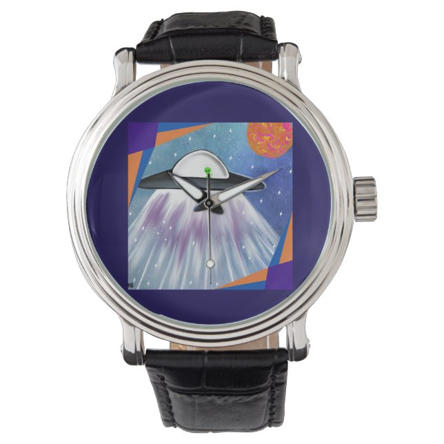UFO-rymd för Alien rymdskepp Armbandsur (Framsida)