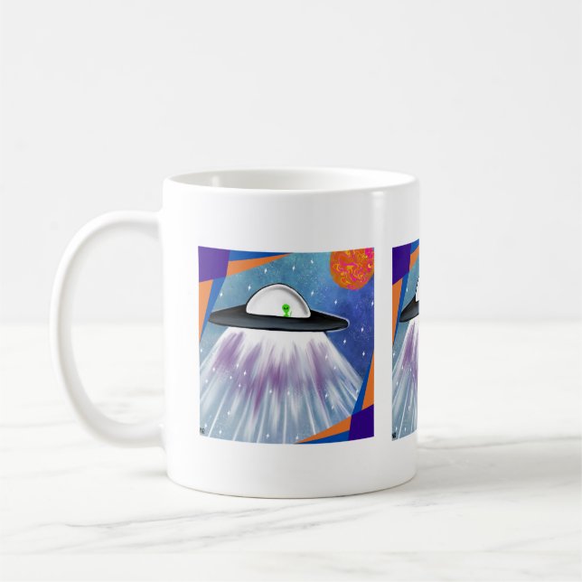 UFO-rymd för Alien rymdskepp Kaffemugg (Vänster)