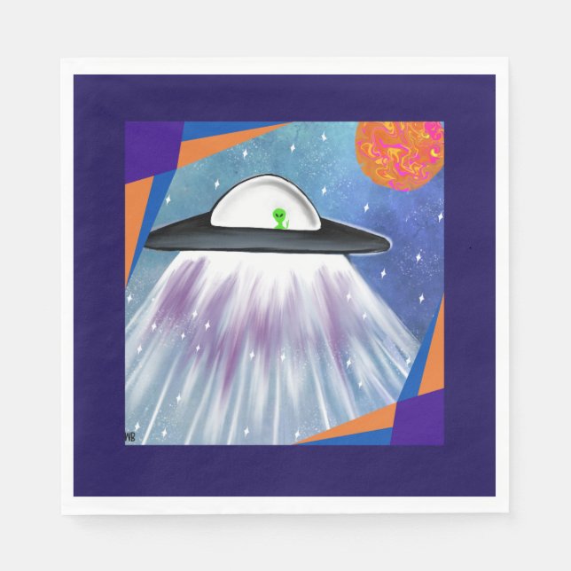 UFO-rymd för Alien rymdskepp Pappersservett (Framsidan)