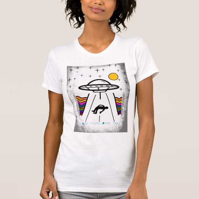 UFO-rymdskepp bortförd T Shirt (Framsida)