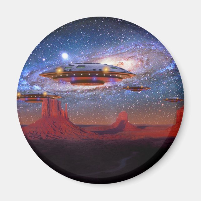 UFO:s Över Monument Valley Magnet (Framsidan)
