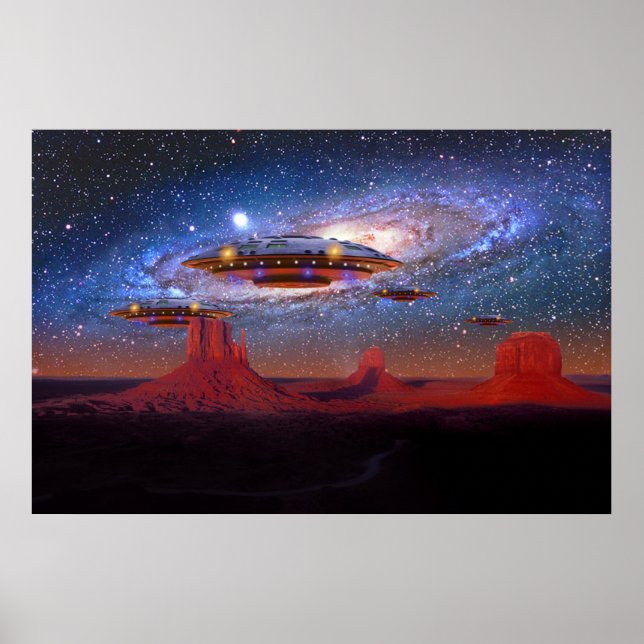 UFO:s Över Monument Valley Poster (Framsidan)