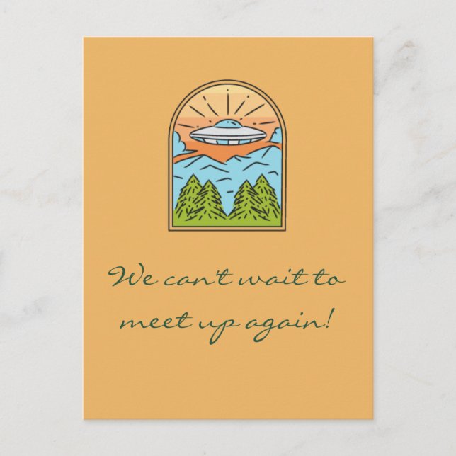 UFO:s utrymmesbesökare träffas igen Vykort (Framsida)