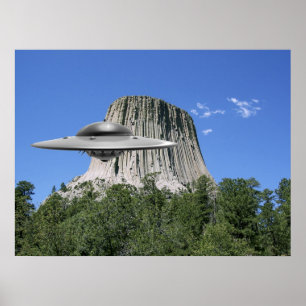 Ufo-Salamander på djävulartornaffischen Poster